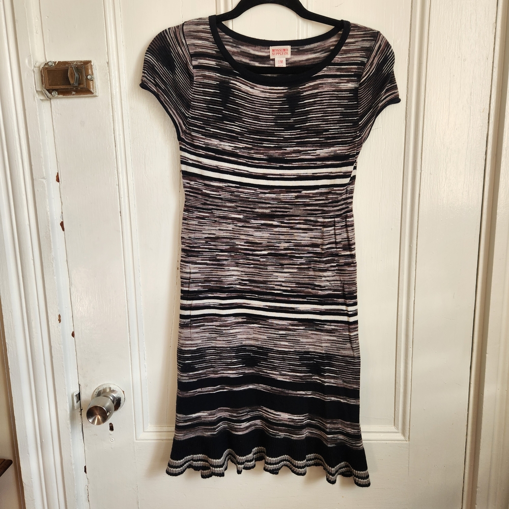 Mossimo Supply Co. Black and White Dress Y2K Style Bodycon Soft Size Medium